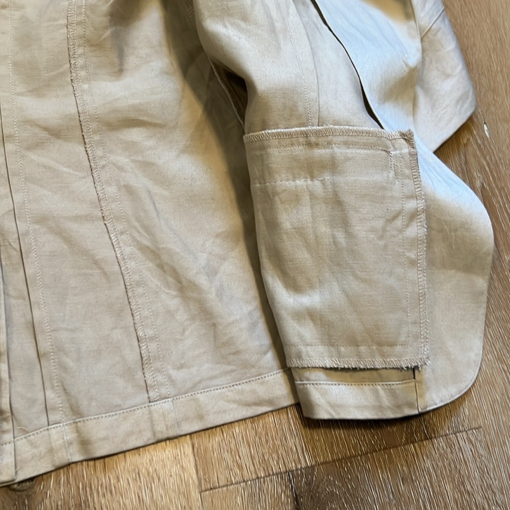HAROLD’S Women’s Size 8 Tan Three Button Blazer 100% Cotton - Picture 4 of 12